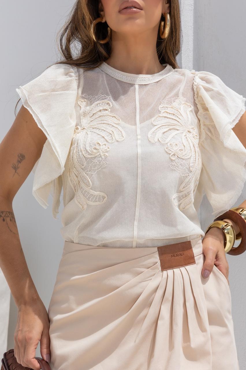 Blusa Tela Bordada